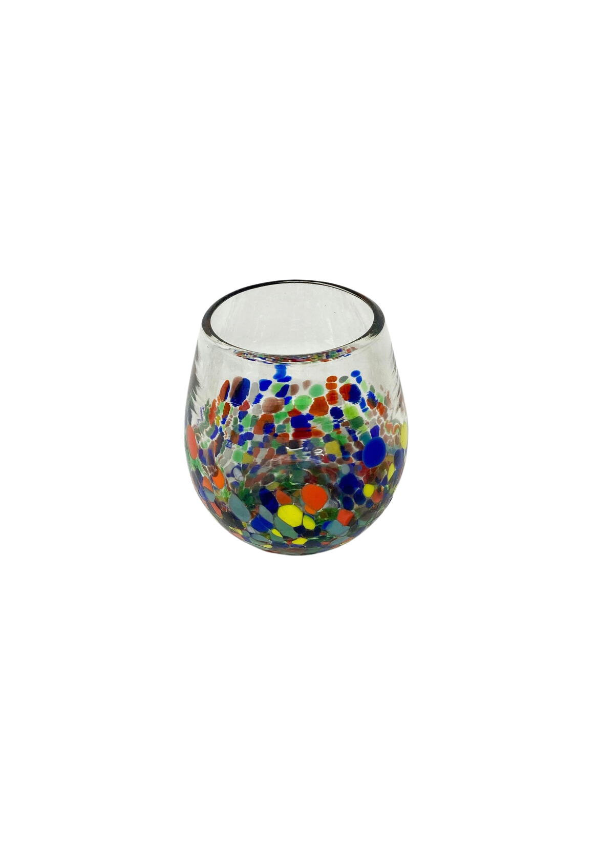 Stemless Wine Glass - Confetti Base