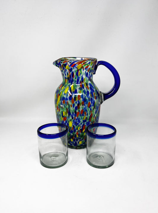 Copy of 80 oz Hand Blown Glass Pitcher - Tall Curved BYRG
