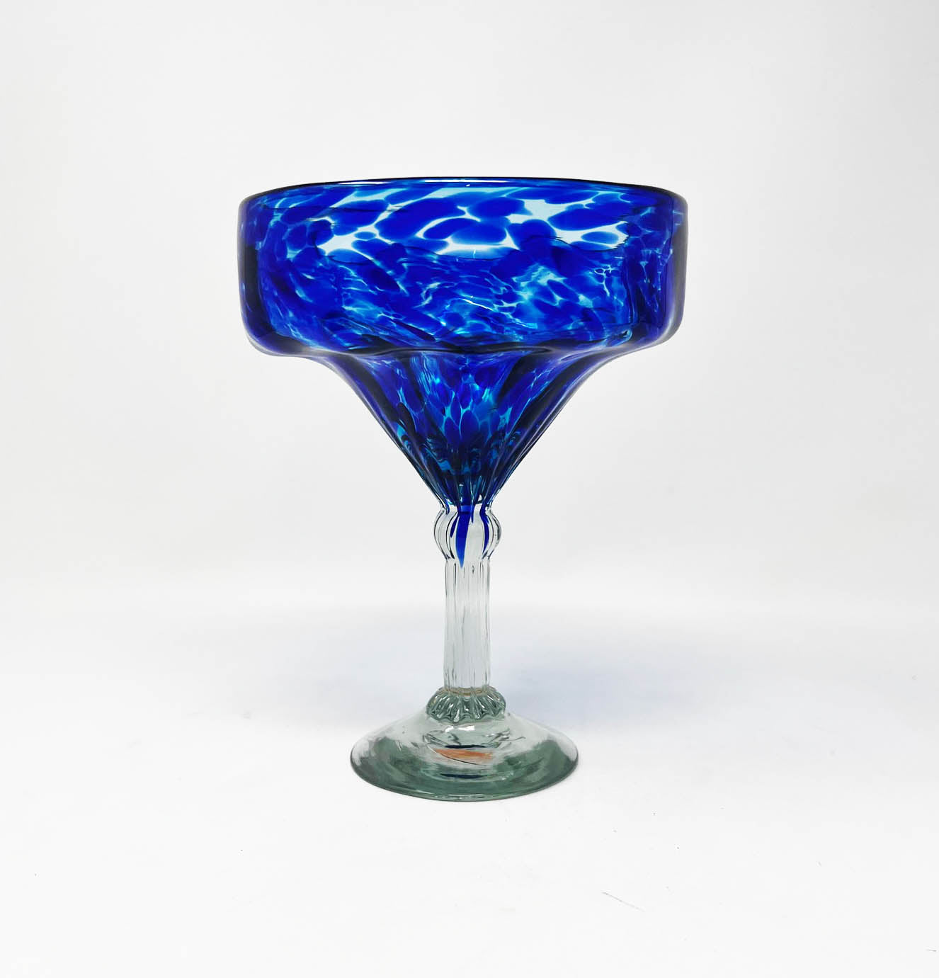 Hand Blown Margarita Glass - Deep Sea