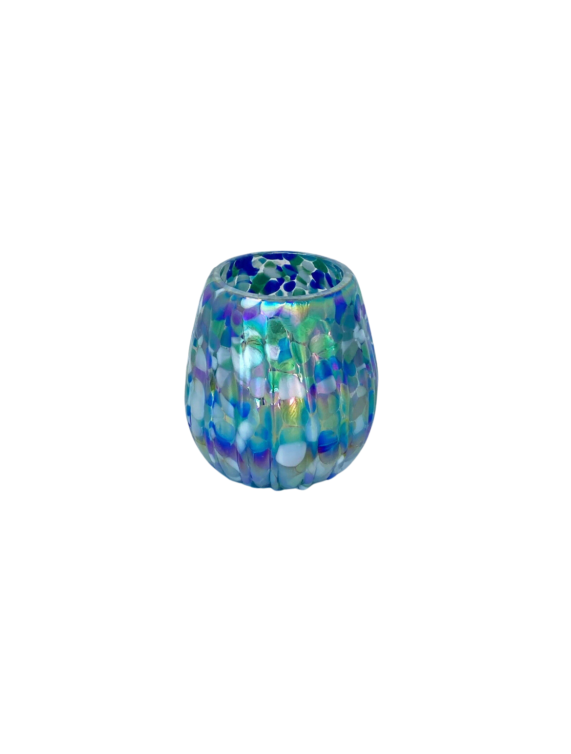 Stemless Wine Glass - Aegean Blue Iridescent