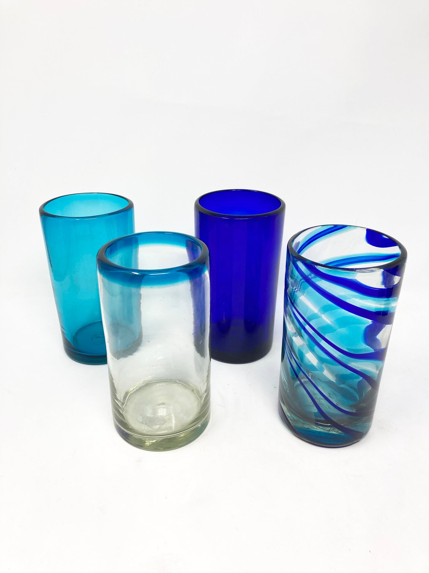 Hand Blown Water Glass - Solid Turquoise