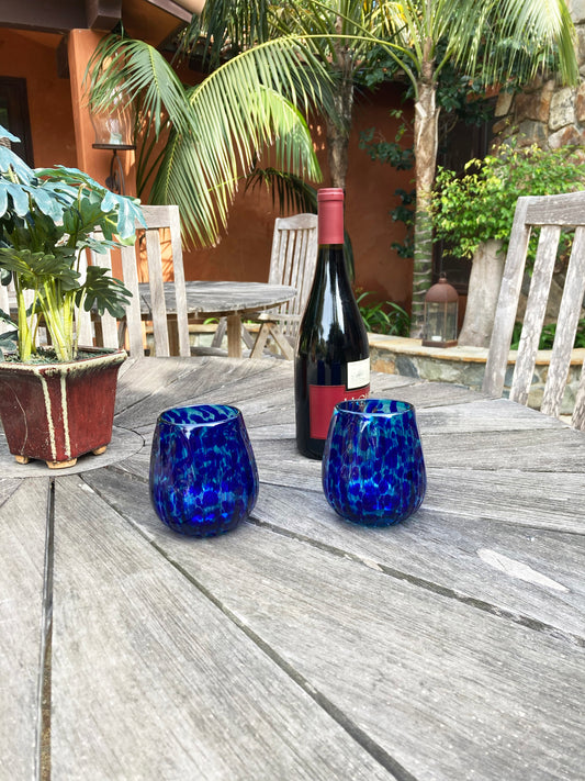 Stemless Wine Glass - Blue Ocean