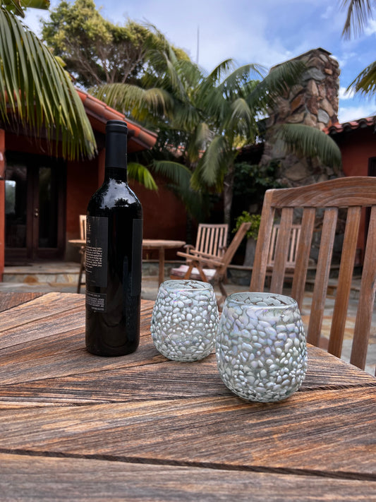 Stemless Wine Glass - White Graniti Iridescent