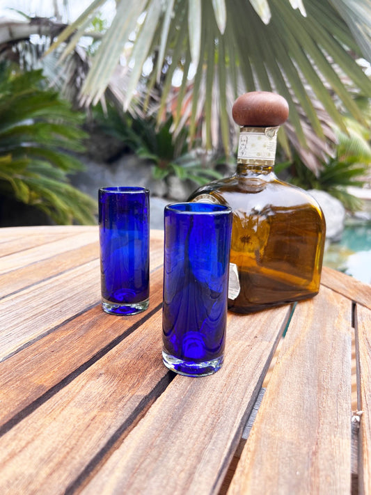 Hand Blown Shot Glass - Cobalt Blue