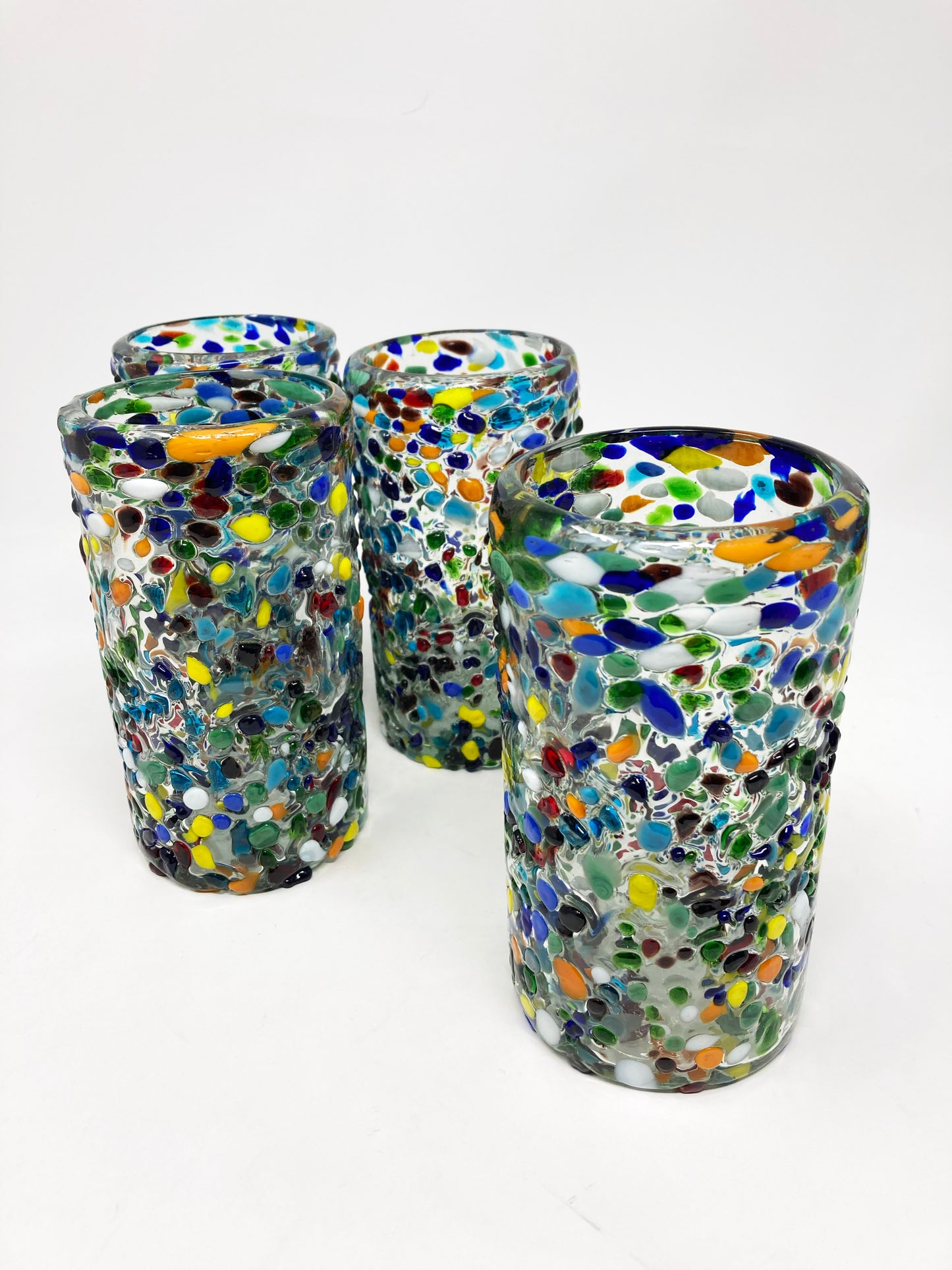 Hand Blown Water Glass - Rainbow Graniti