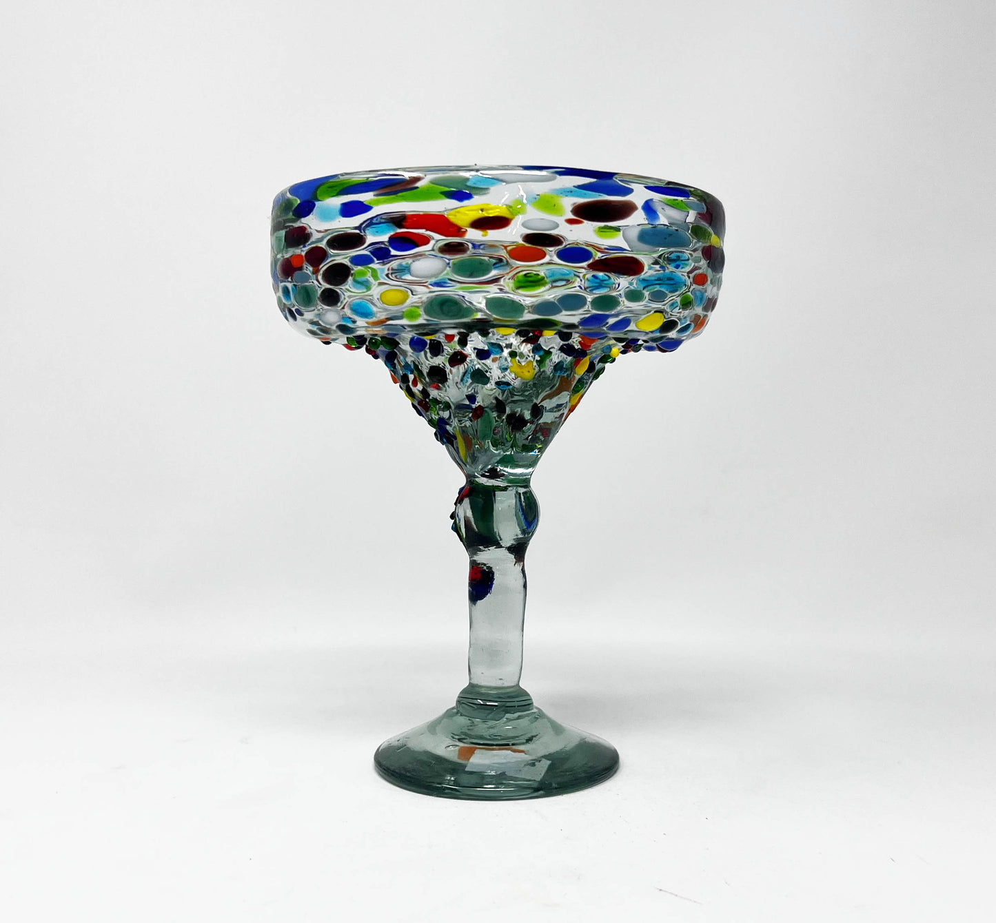 Hand Blown Margarita Glass - Rainbow Graniti