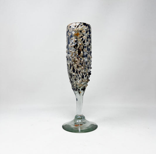 Hand Blown Champagne Glass - Mocha Graniti