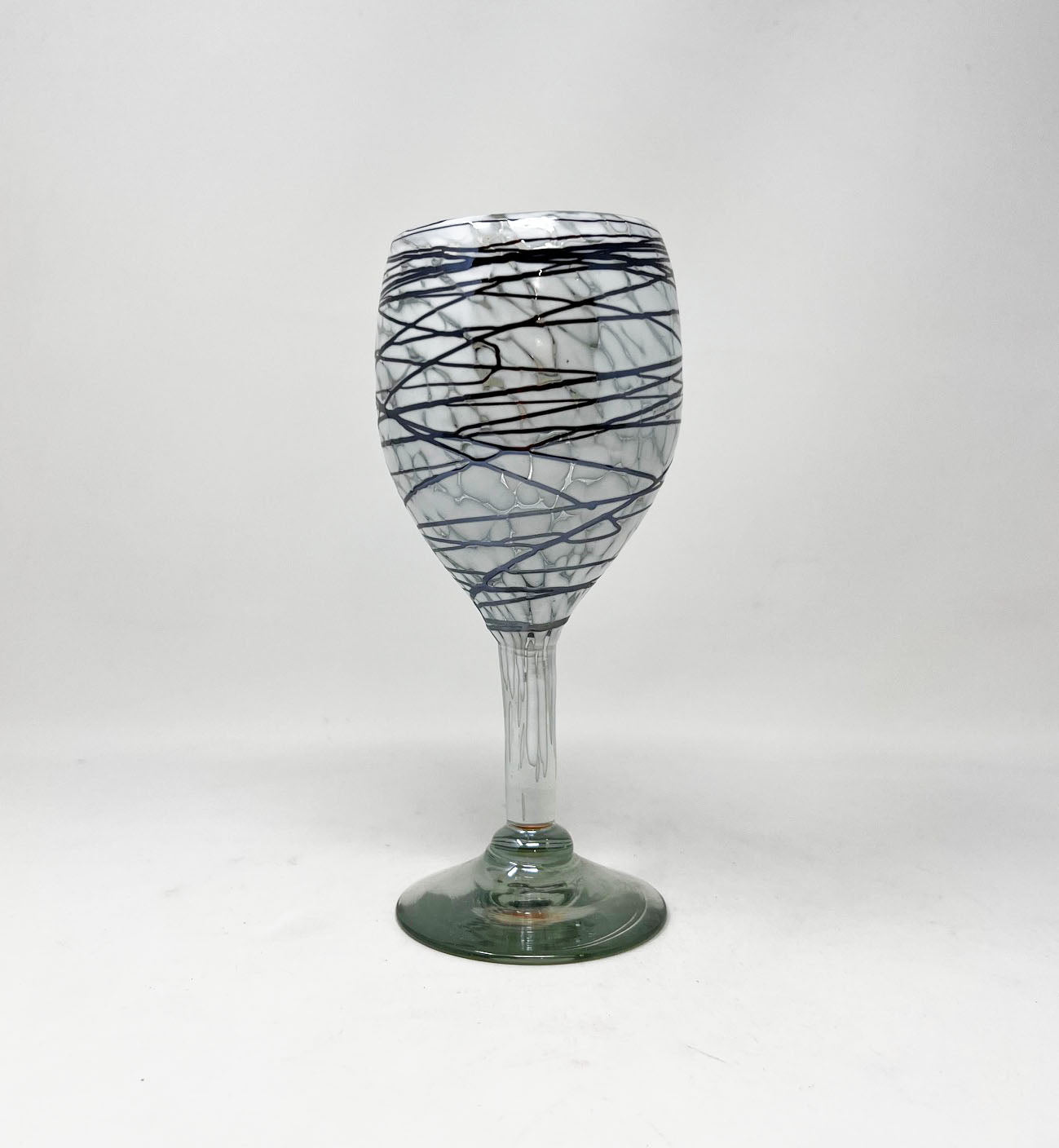 Hand Blown Wine Glass - Chocolate Web