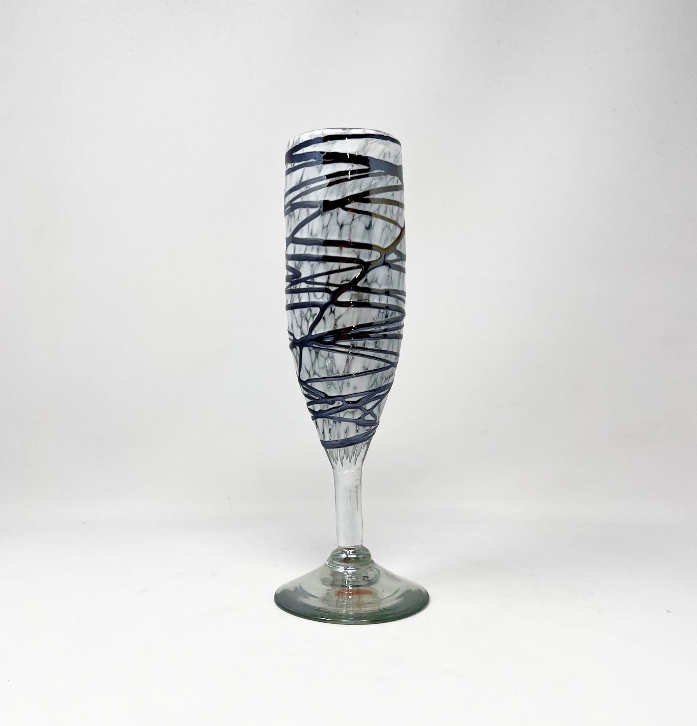 Hand Blown Champagne Glass - Chocolate Web