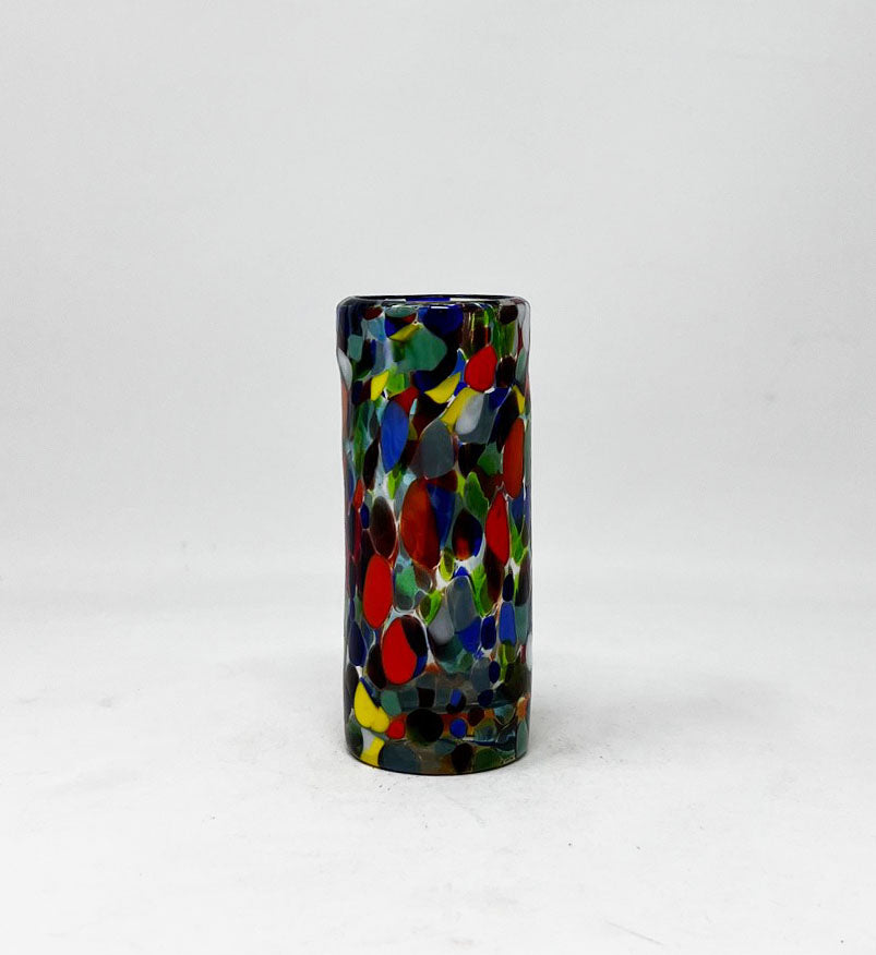 Hand Blown Shot Glass - Clear Confetti
