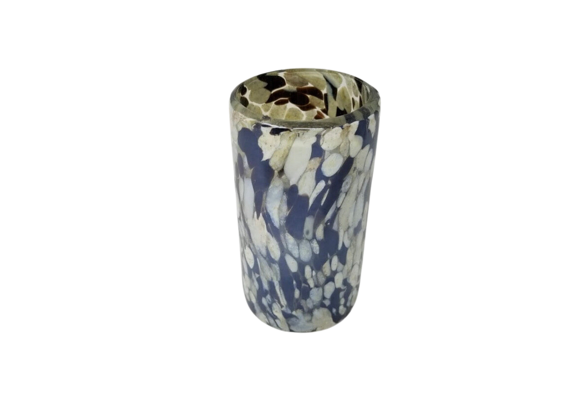 Hand Blown Water Glass - Mocha/Tan Confetti