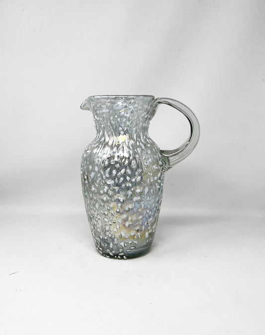 Copy of 80 oz Hand Blown Glass Pitcher - Tall Curved White Graniti