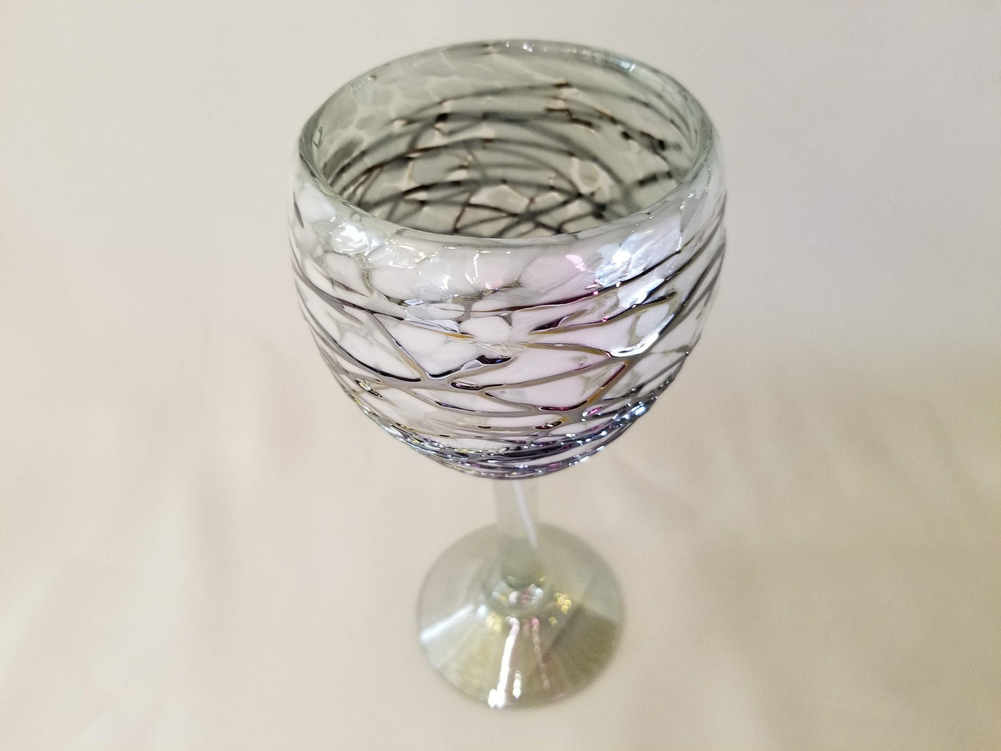 Hand Blown Wine Glass - Chocolate Web