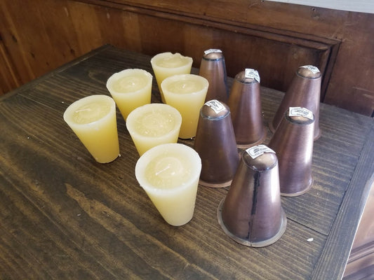 Sugar mold UNSCENTED candles (12) and tin cups (12)