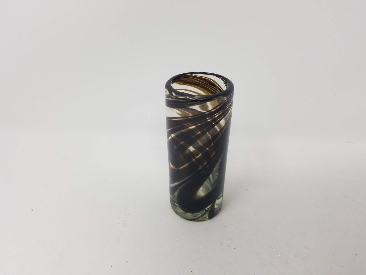 Hand Blown Shot Glass - Chocolate Swirl