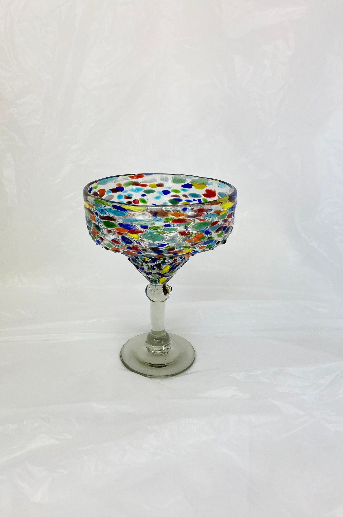 Hand Blown Margarita Glass - Rainbow Graniti