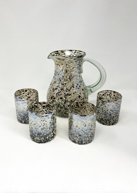 80 oz Hand Blown Glass Pitcher - HG Chocolate Graniti