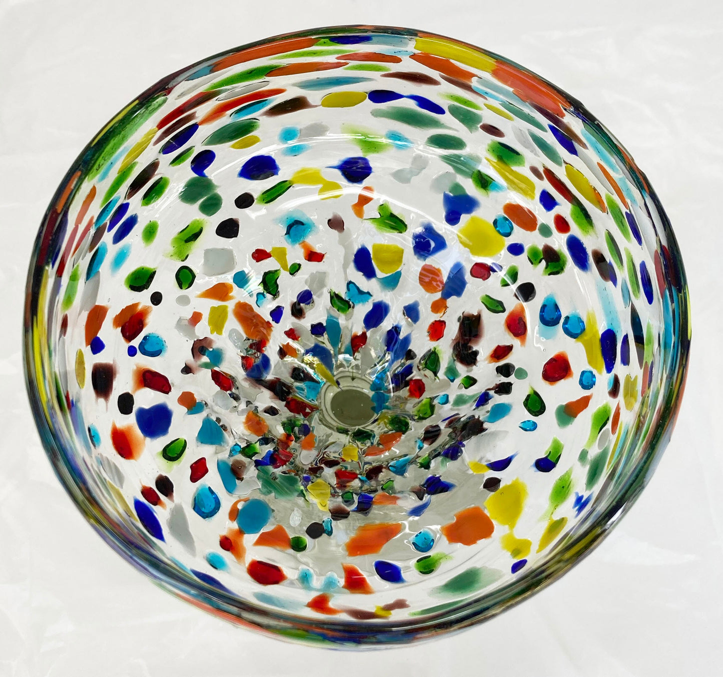 Hand Blown Margarita Glass - Rainbow Graniti