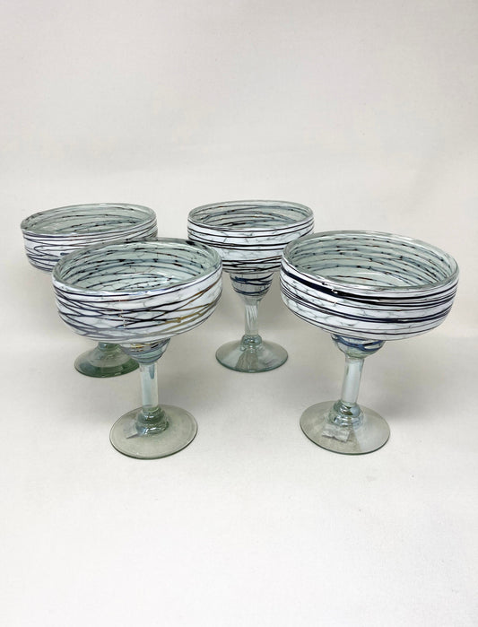 Hand Blown Margarita Glass - Chocolate Web