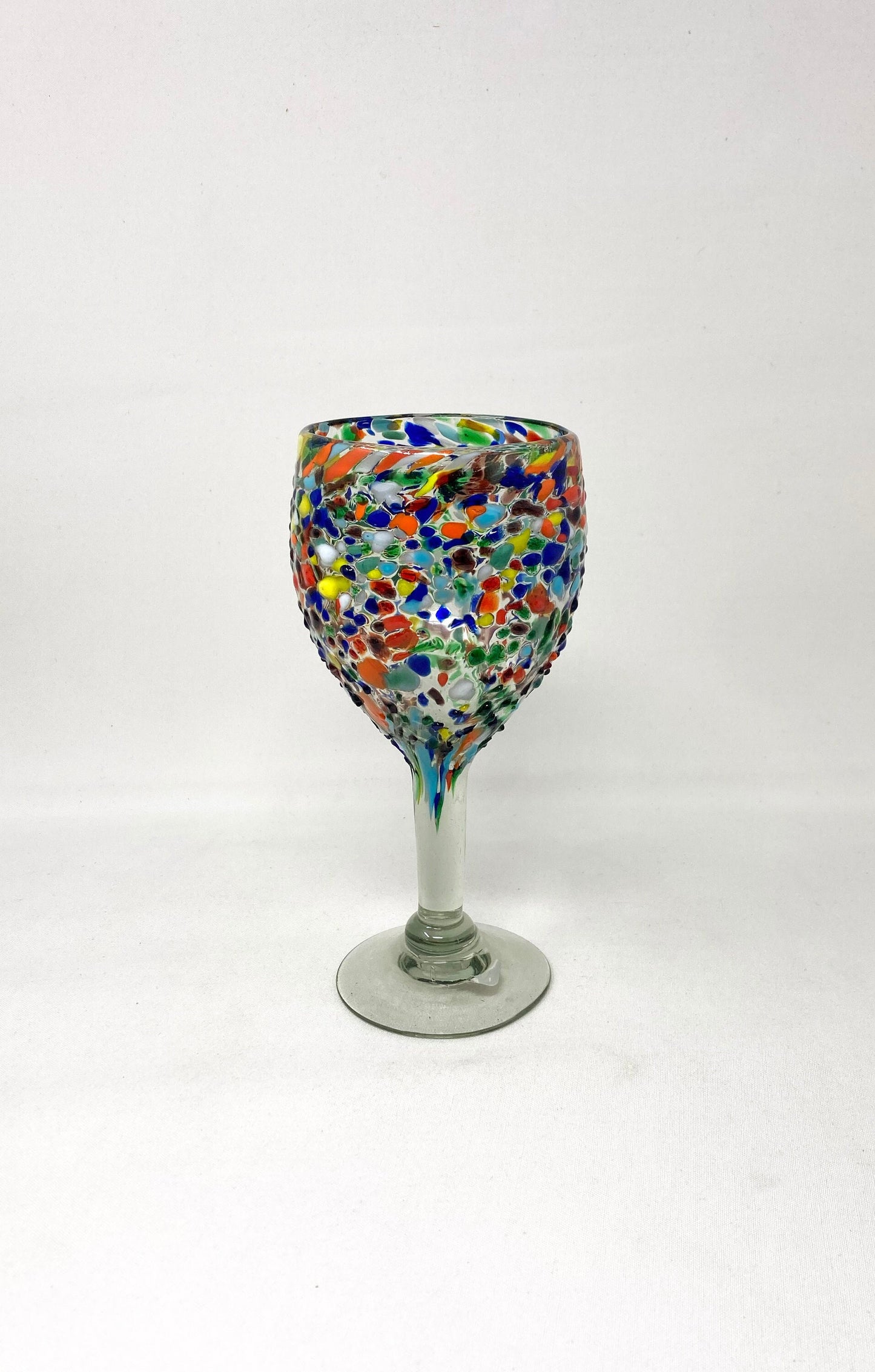 Hand Blown Wine Glass - Rainbow Graniti