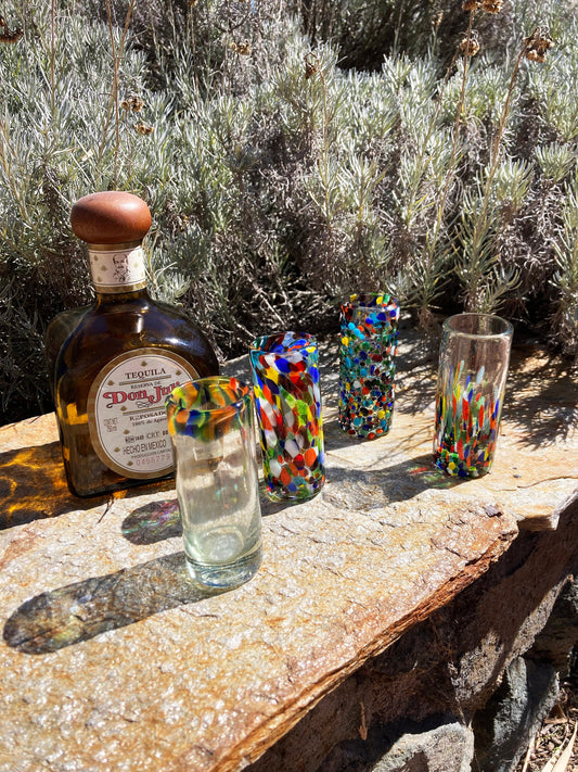 4 Hand Blown Shot Glasses - The Cabo Collection - Blue Dorado Designs