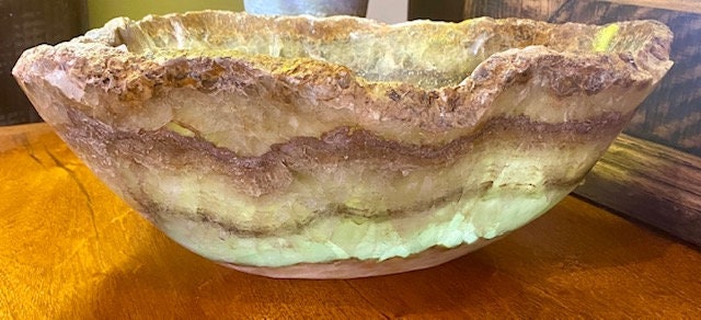 Little Green See through Onyx Bowl # 14589