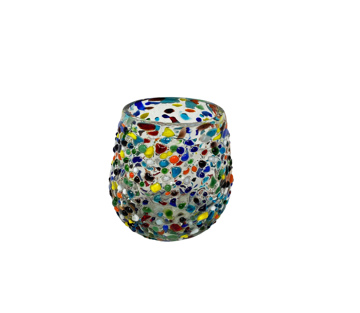 Stemless Wine Glass - Rainbow Graniti