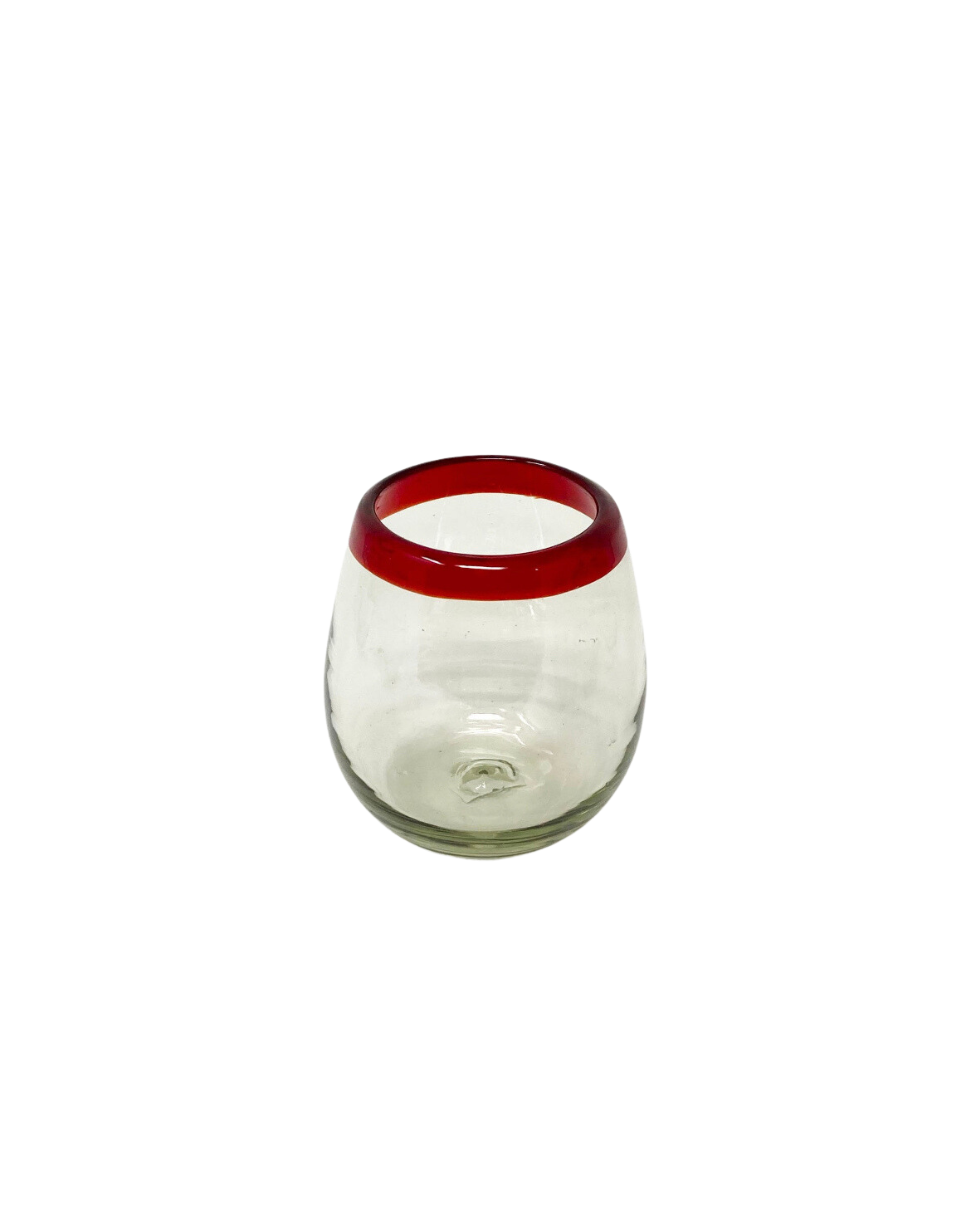 Stemless Wine Glass - Red Rim