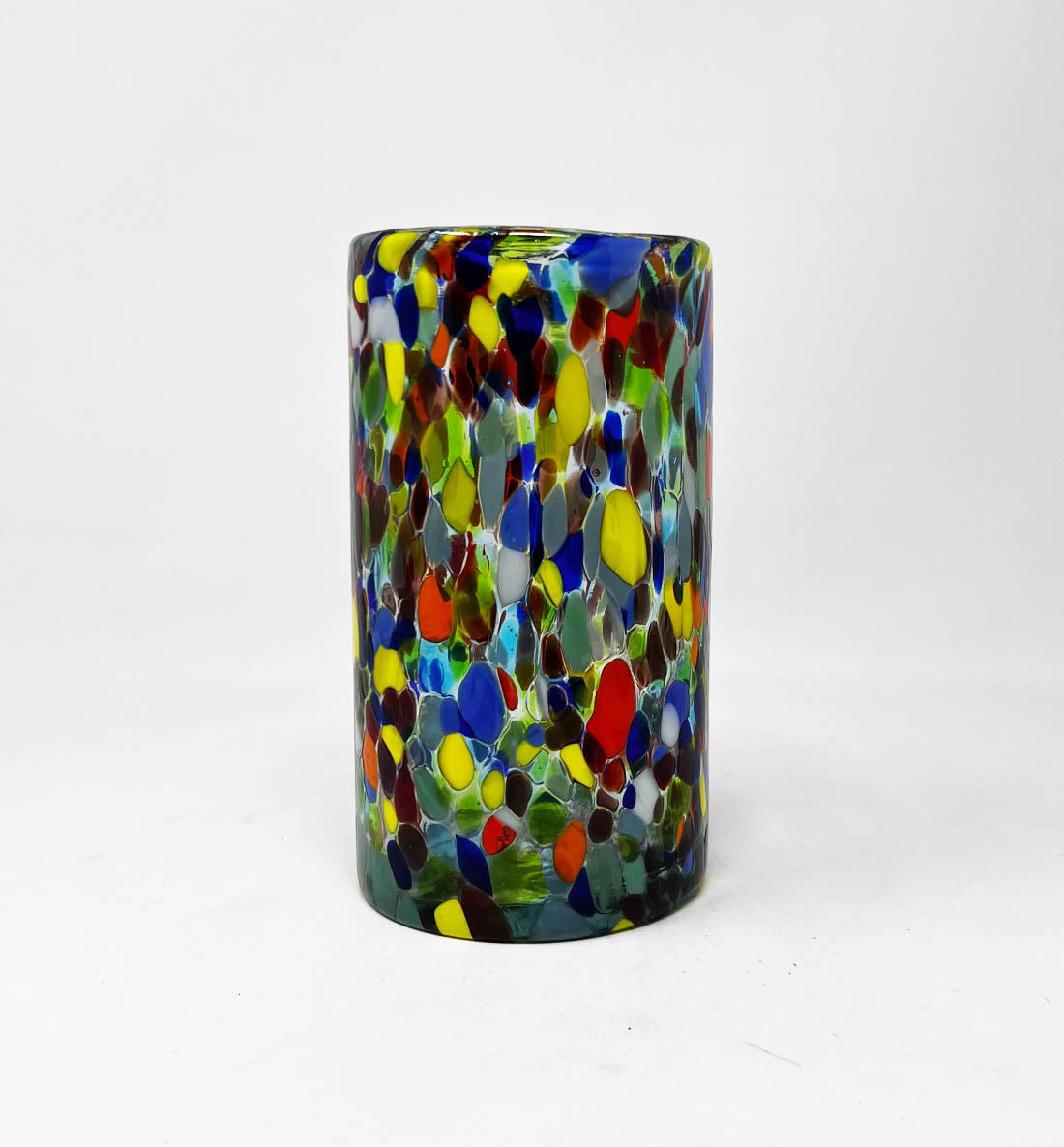 Hand Blown Water Glass - Clear Confetti