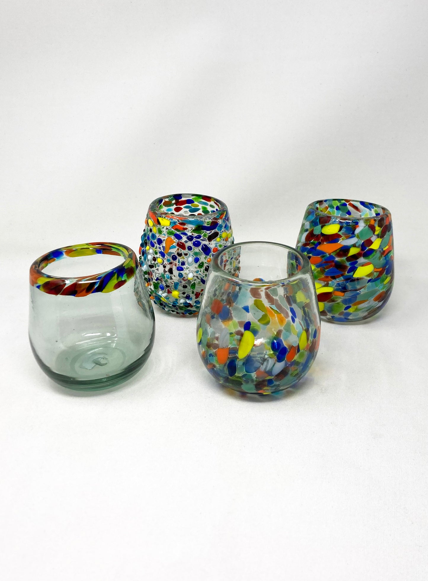 Stemless Wine Glass - Clear Confetti