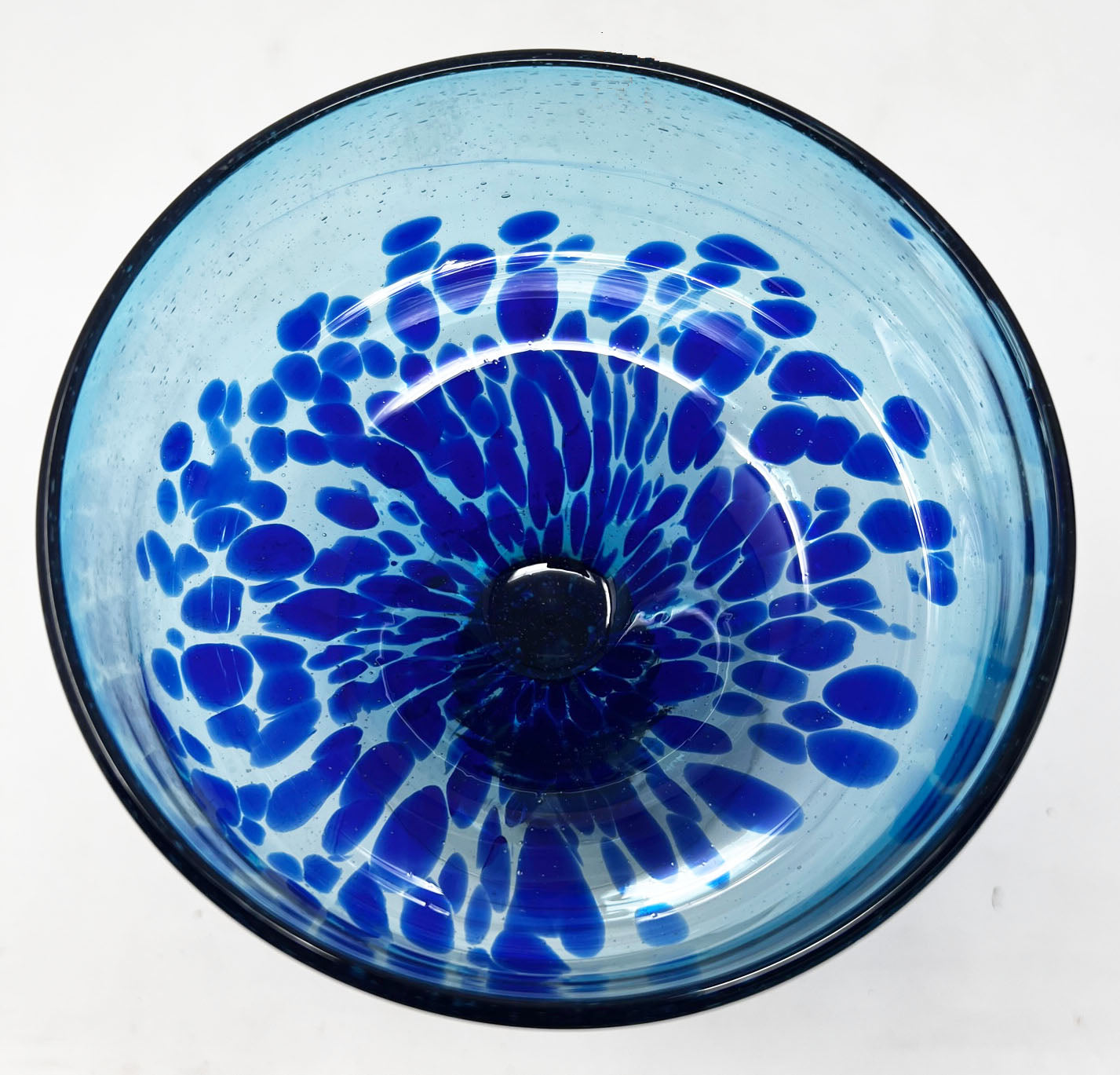 Hand Blown Margarita Glass - Turquoise Deep Sea Base