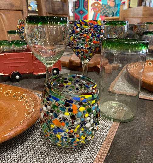 Stemless Wine Glass - Rainbow Graniti