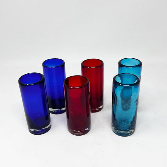 6 Hand Blown Shot Glasses - Solids Collection