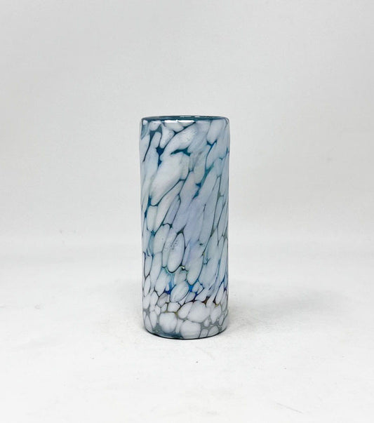 Hand Blown Shot Glass - Blue Ice iridescent