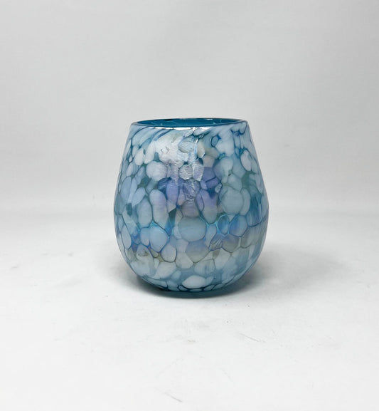 Stemless Wine Glass - Blue Ice Iridescent