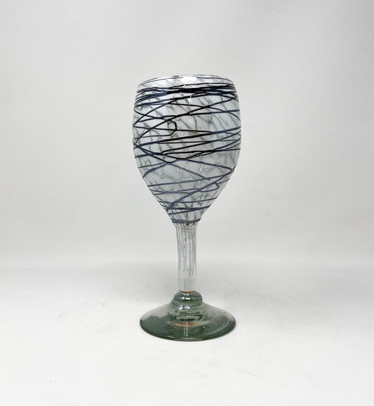 Hand Blown Wine Glass - Chocolate Web