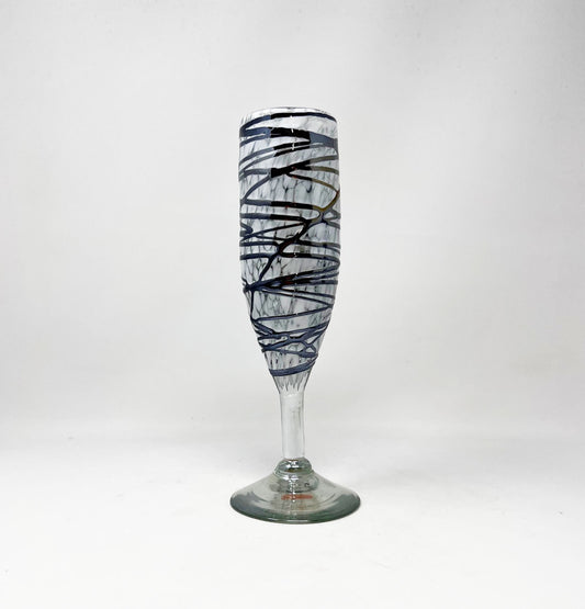 Hand Blown Champagne Glass - Chocolate Web