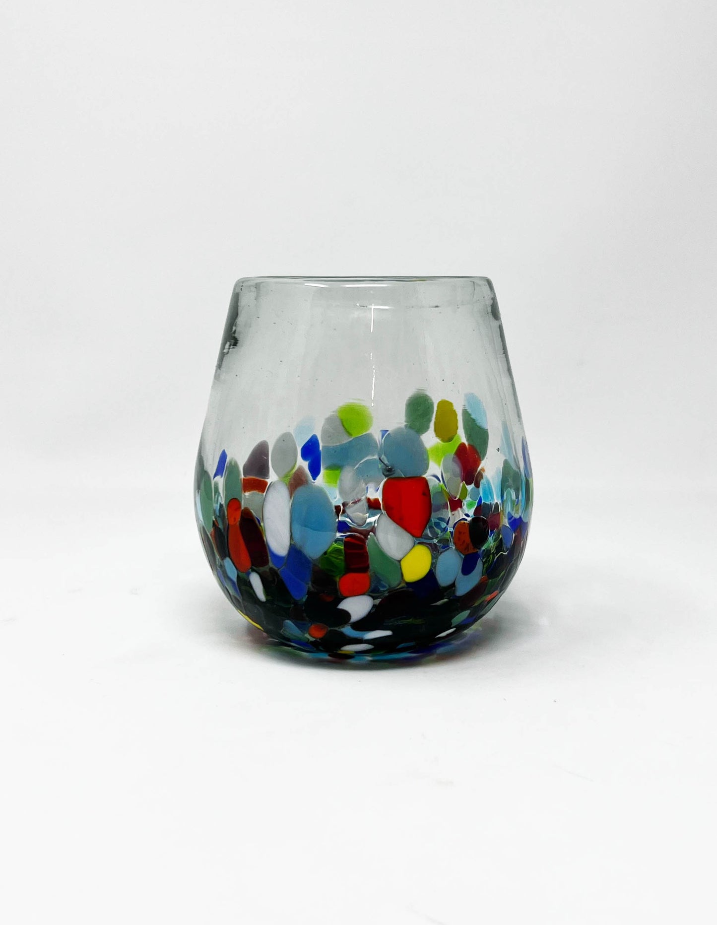 Stemless Wine Glass - Confetti Base