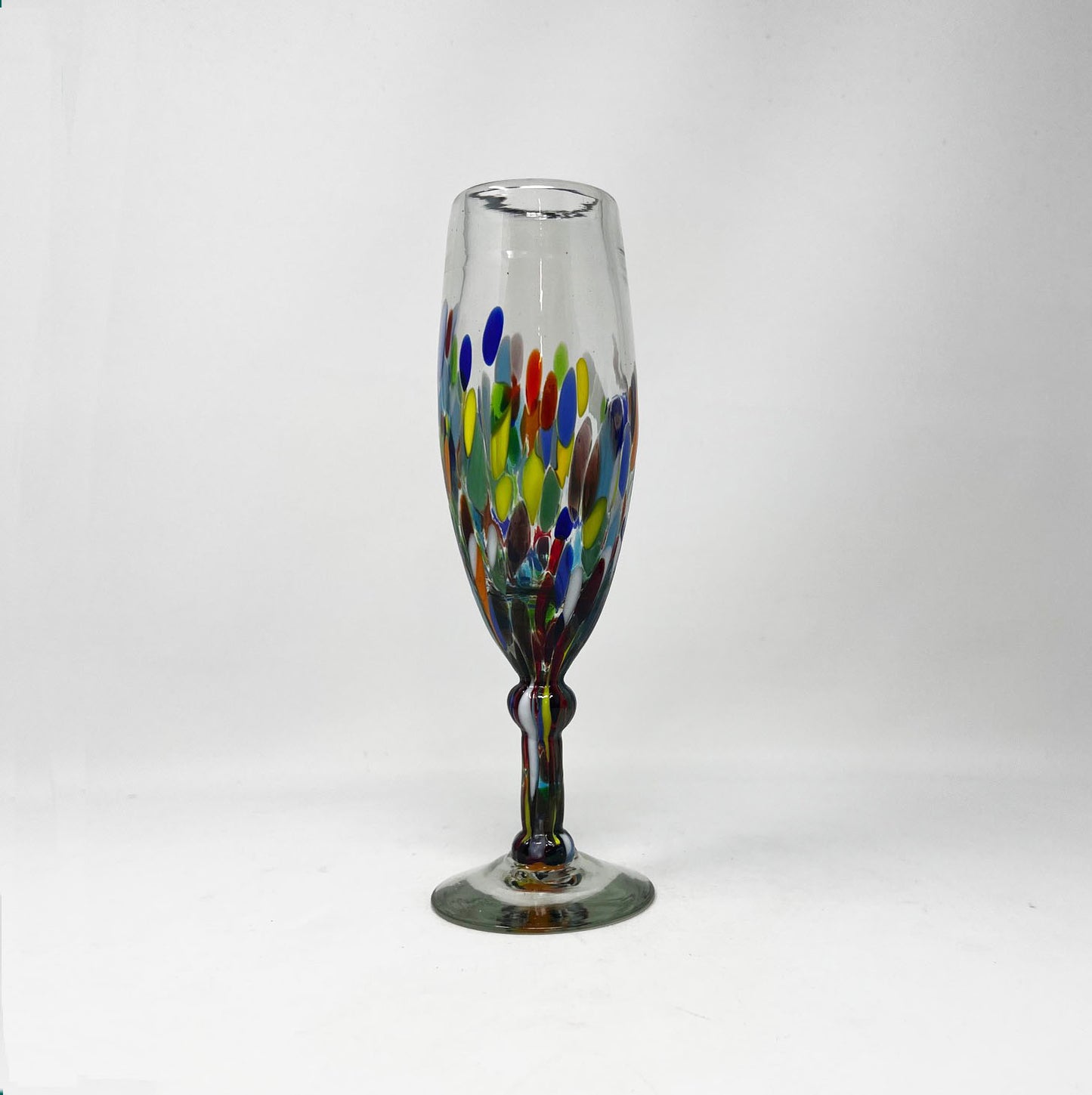 Hand Blown Champagne Glass - Confetti Base