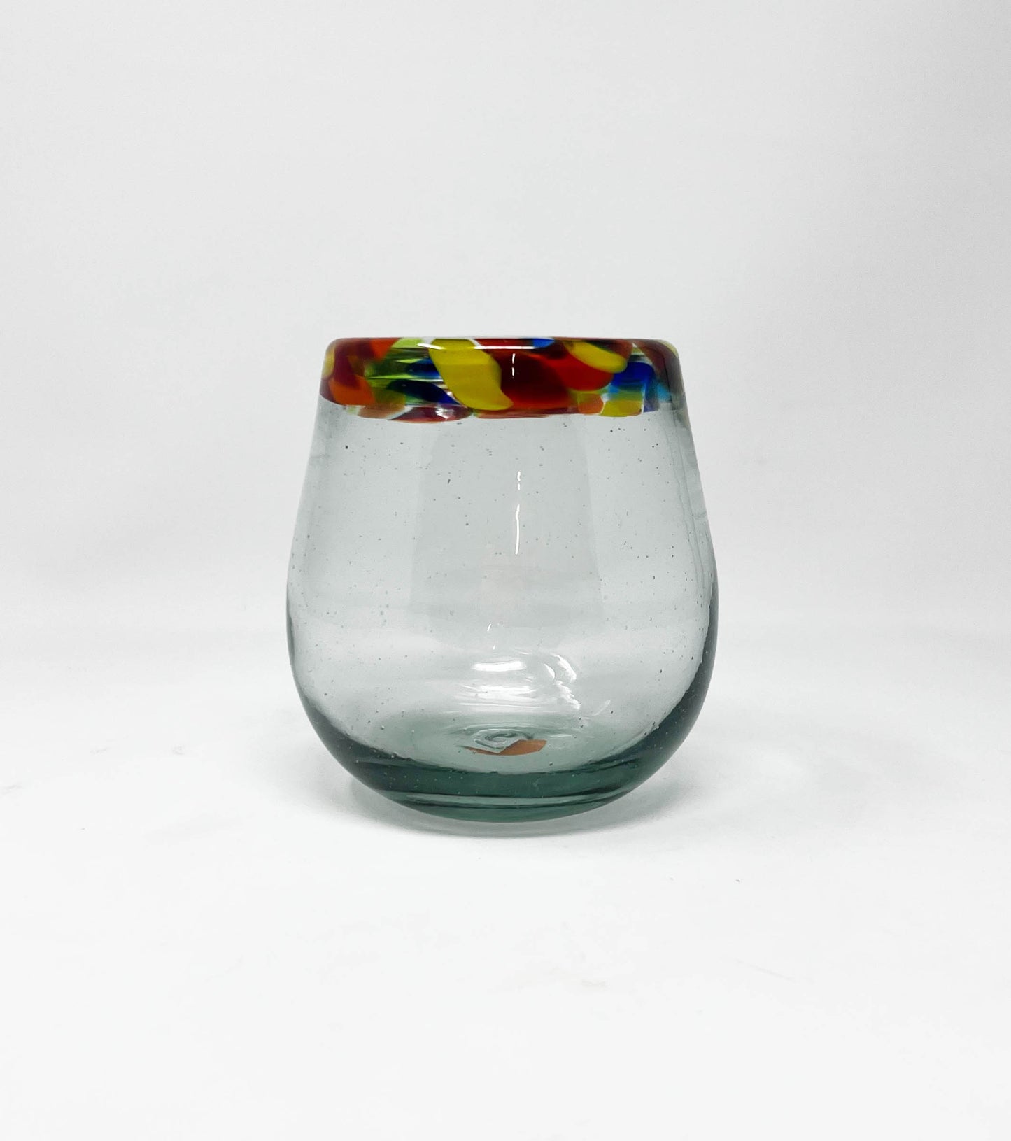 Stemless Wine Glass - Confetti Rim
