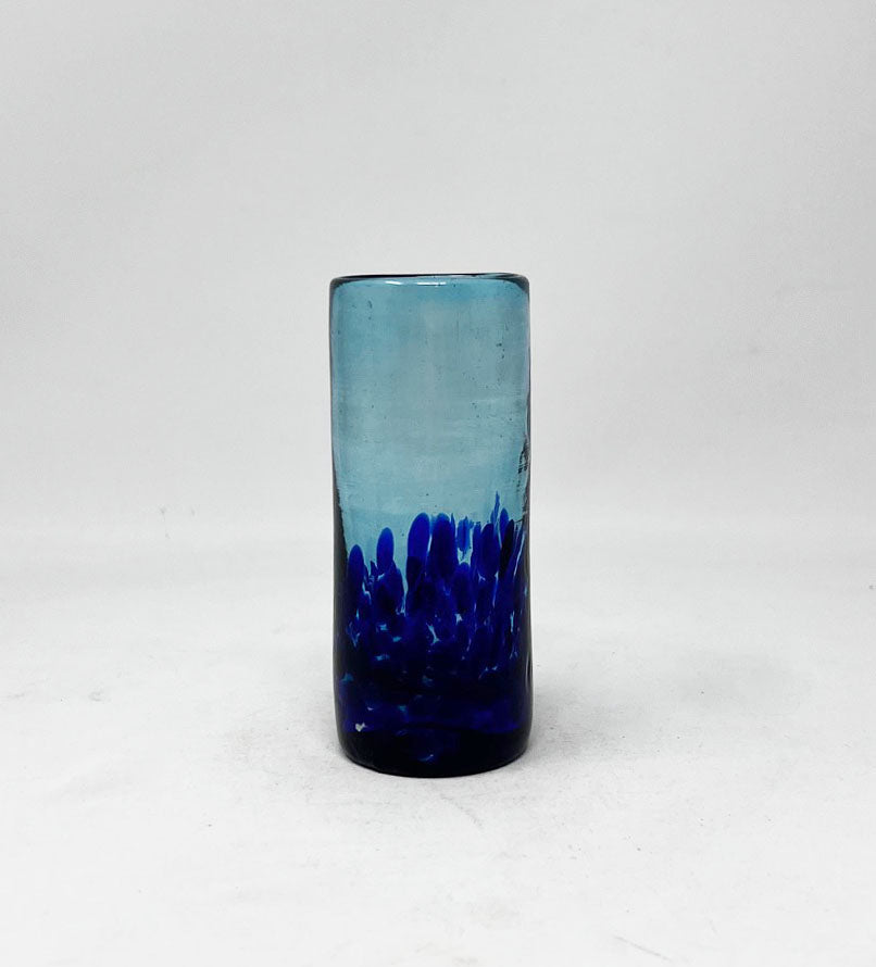 Hand Blown Shot Glass - Turquoise Deep Sea Base