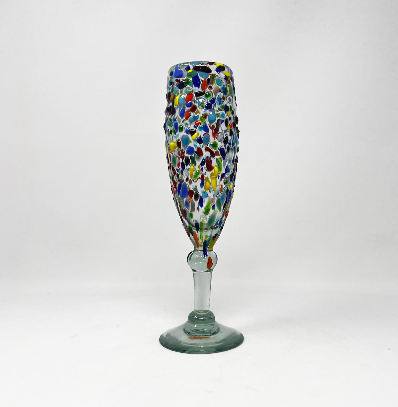 Hand Blown Champagne Glass - Rainbow Graniti