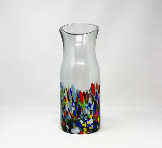30 oz Hand Blown Glass Luc Pitcher / Vase - Confetti Base