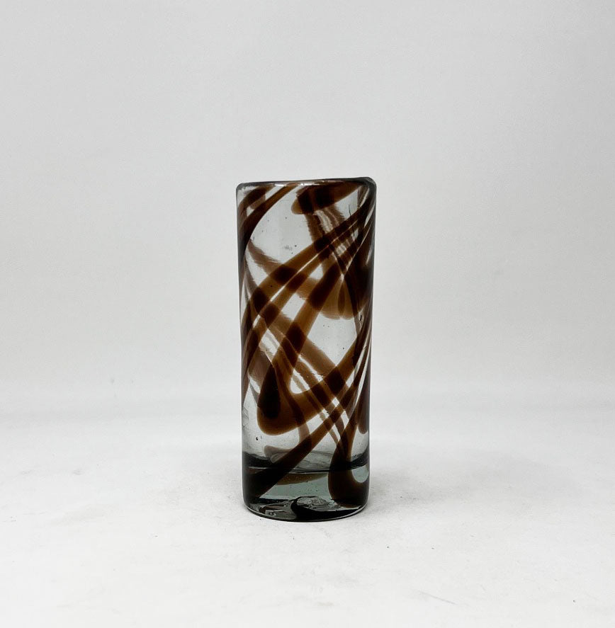 Hand Blown Shot Glass - Chocolate Swirl