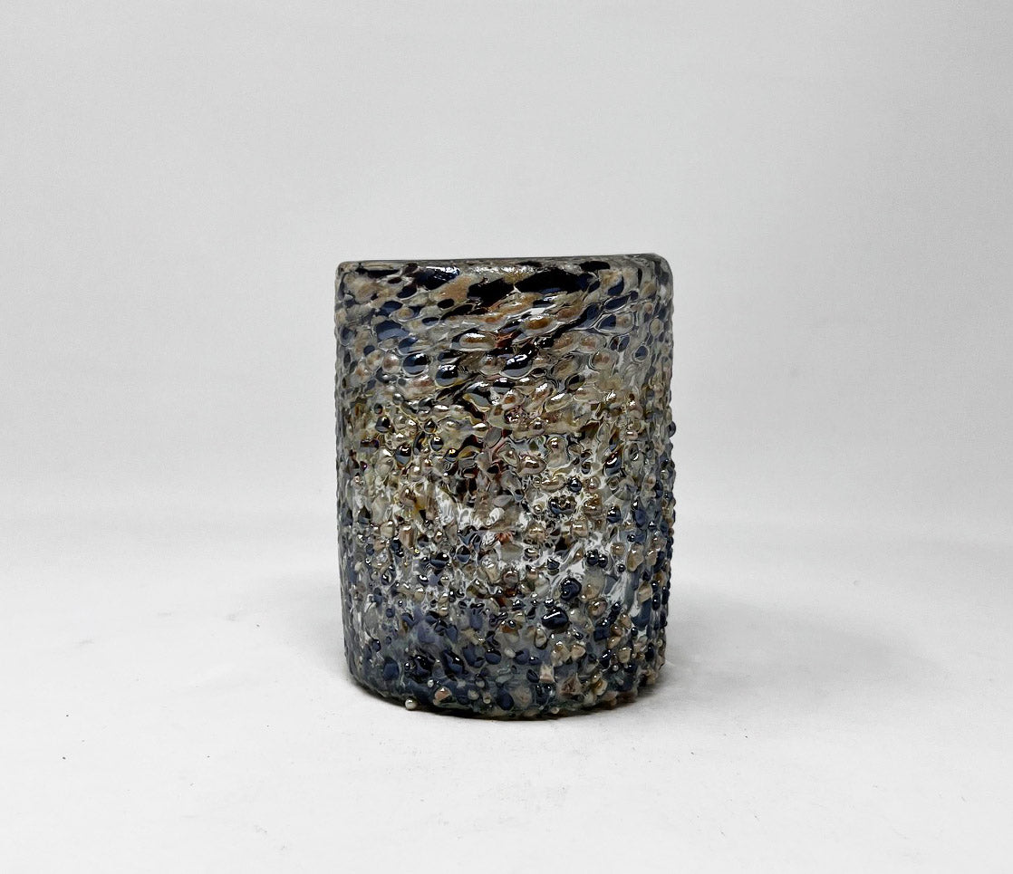 Hand Blown Low Ball Tumbler Glass - Mocha Graniti