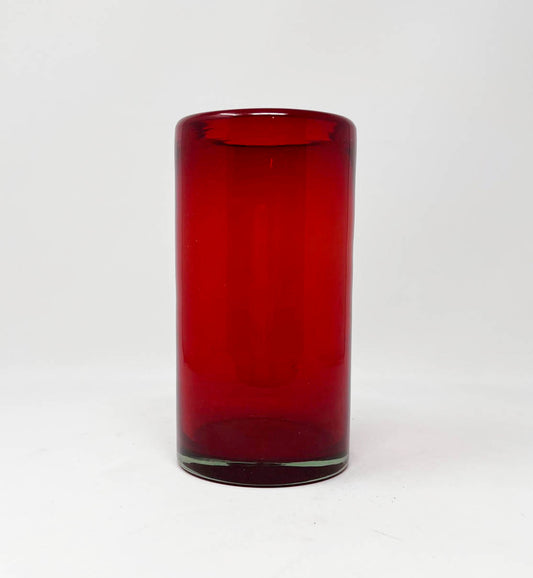 Hand Blown Water Glass - Solid Red