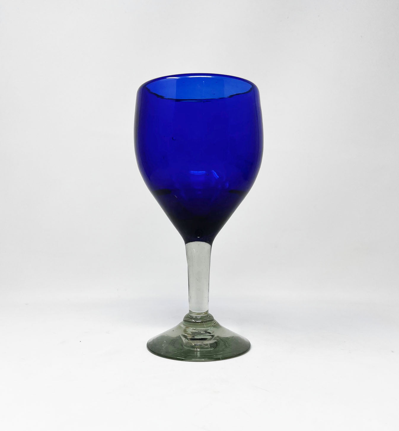 Hand Blown Wine Glass - Cobalt Blue