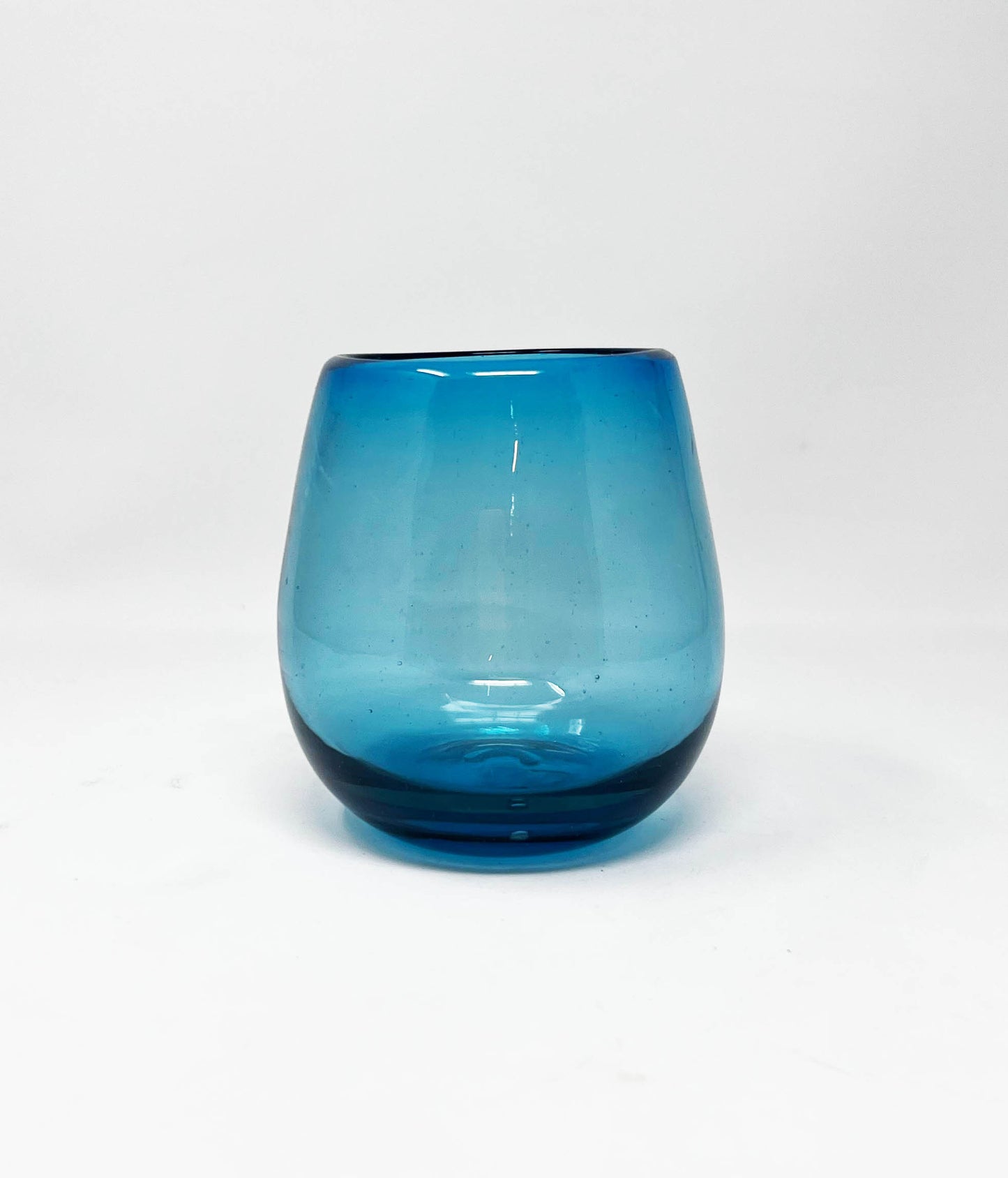 Stemless Wine Glass - Solid Turquoise