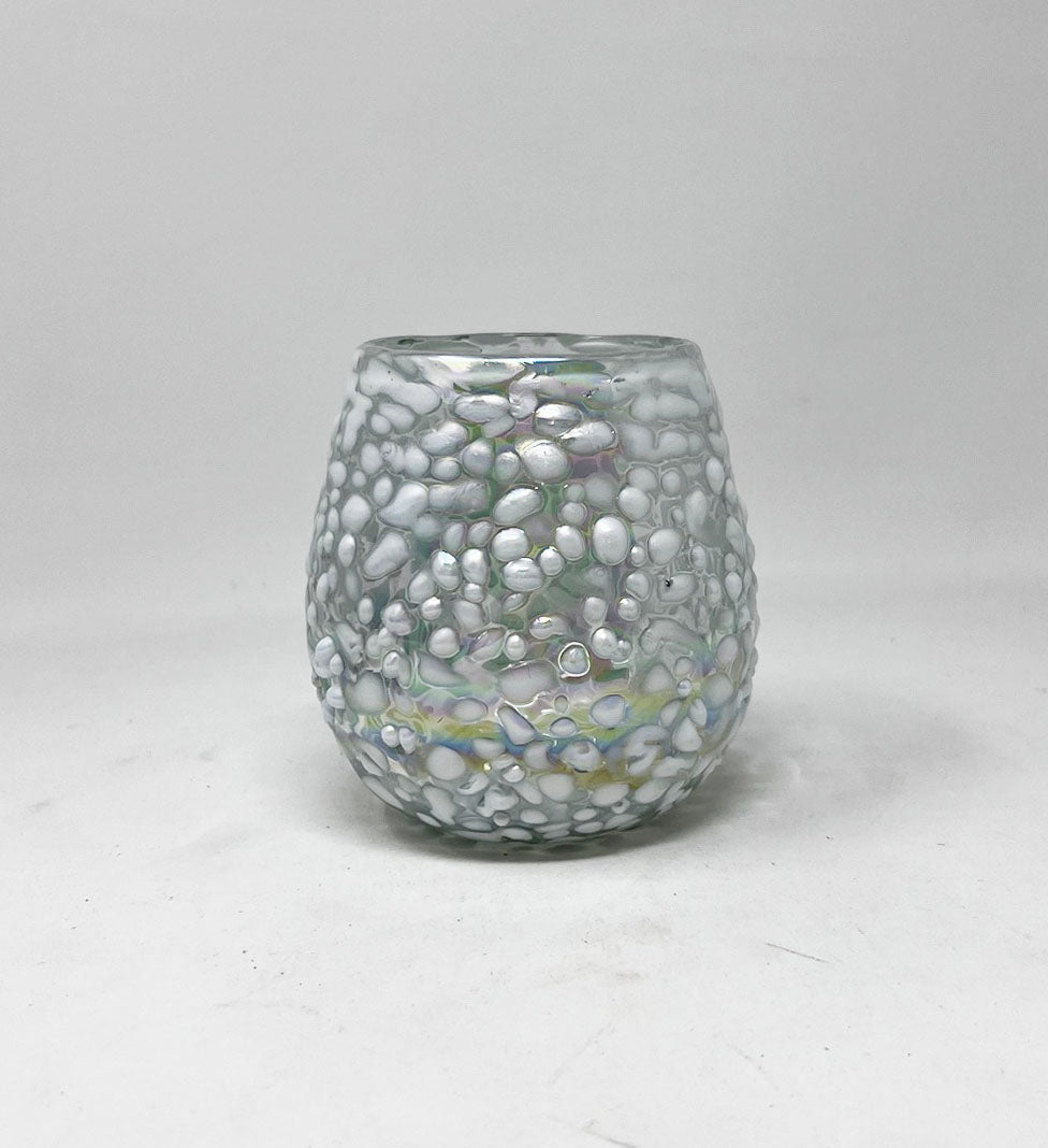 Stemless Wine Glass - White Graniti Iridescent