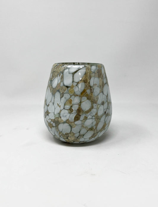 Stemless Wine Glass - White/Tan Confetti